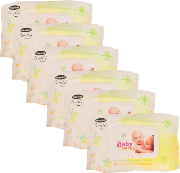 Telepoint 6-Pack Baby Wipes (72 Count per Pack)