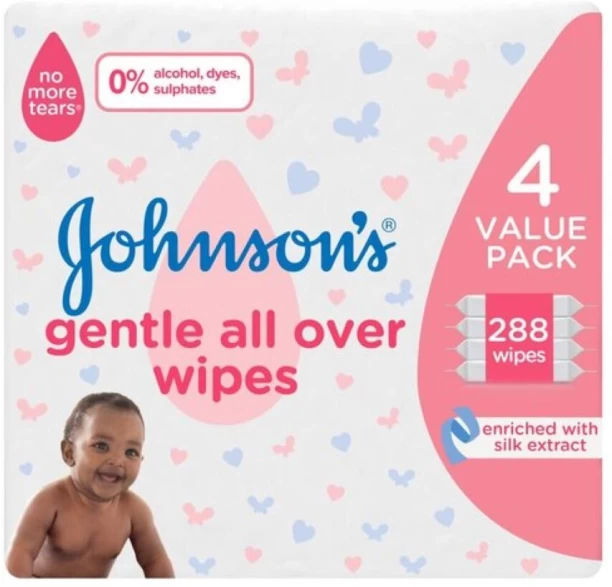 Johnsons Gentle All Over Baby Wipes