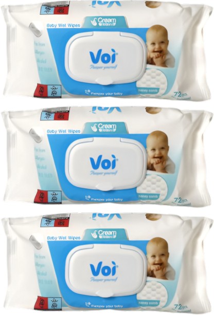 Voi wet-wipes 72pc 16x19cm honeycomb