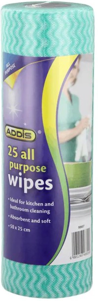 WOODLY All Purpose Wipes, Perforated Roll, 25 Sheets