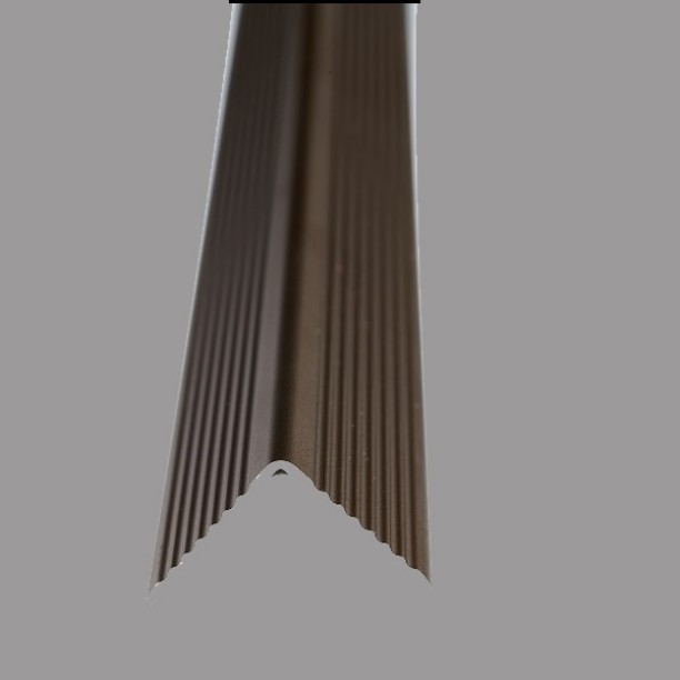 Pedross Aluminium Angle Edge LVT Dark Bronze Undrilled 2500 x 21 x 21 Stair Profile used with Laminate Flooring