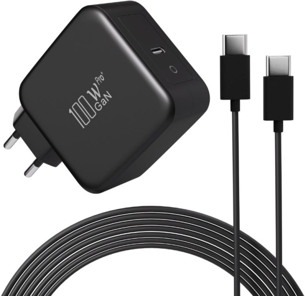 Vizia 100W Type-C Laptop Charger GaN 2 A Mobile Charger with Detachable Cable