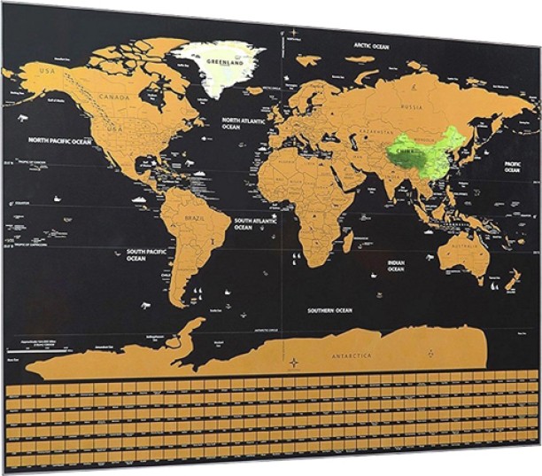 ALANES Scratch Off Travel World Map With Country Flags Worldwide Adaptor