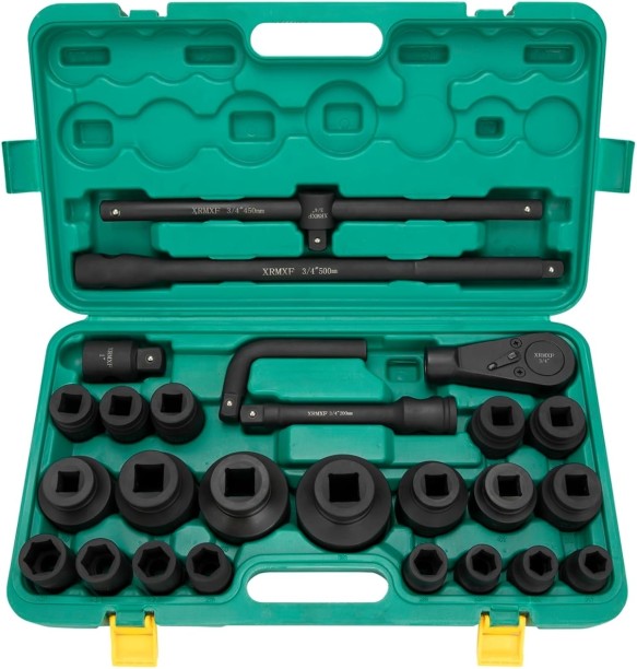 Generic XRMXF 26-Piece Impact Wrench Nut Set, 3/4 Double Sided Pipe Wrench
