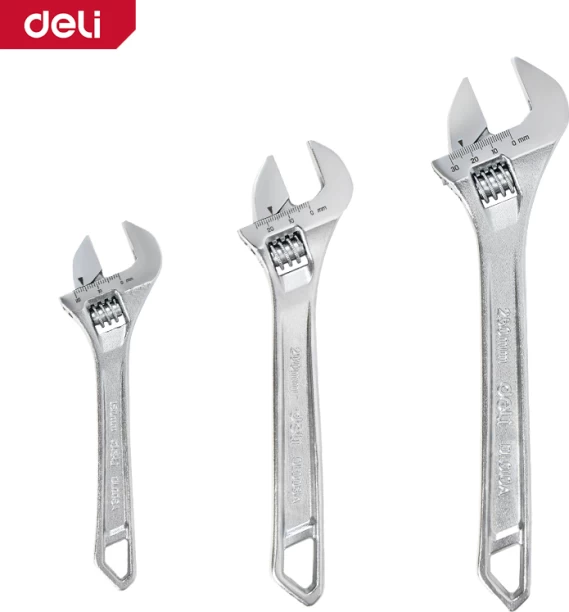 Deli Adjustable Wrench Set 6"/8"/10" Single Sided Open End Wrench