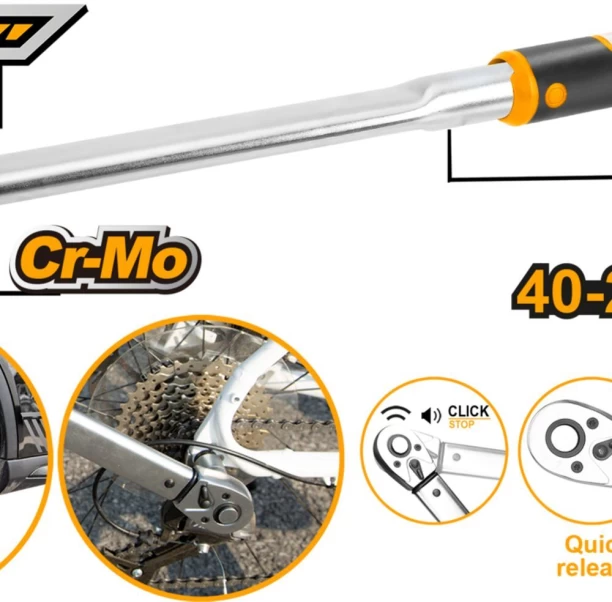 INGCO Torque Wrench 1/2" Dr 40nm - 200nm Single Sided Speciality