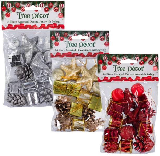 Xmas Décor Xmas Tree Decor Ball Box Cone 14 Piece Set Balls for  Indoor Use