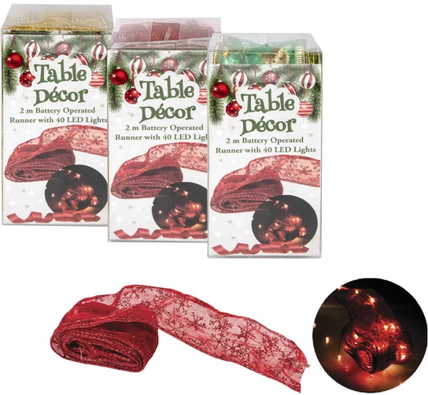 Xmas Décor Xmas Lights Battery Operated In 40Led 2m Runner LED Garland for  Indoor Use