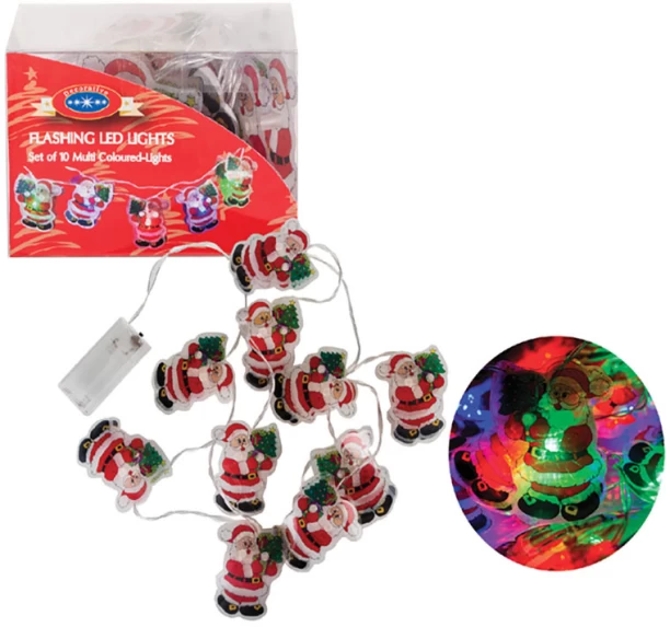 Xmas Décor Xmas Lights Battery Operated In 10 Led 2m Santas LED Garland for  Indoor Use