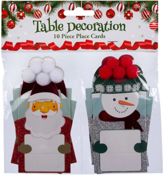 Xmas Décor Xmas Table Decor Place Cards 10 Piece Stick On for  Indoor Use
