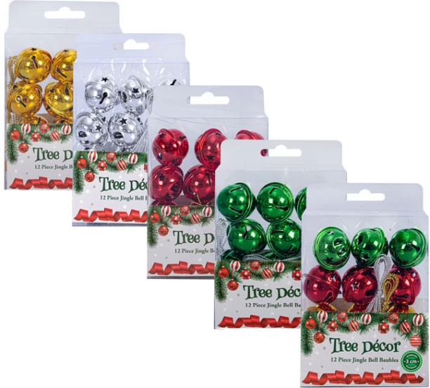 Xmas Décor Xmas Tree Decor Bell 12 Piece 3cm Topper Ornaments for  Indoor Use