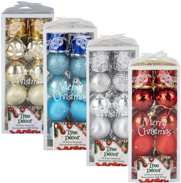 Xmas Décor Xmas Tree Decor Balls Gift 16 Piece Hanging Ornaments for  Indoor Use