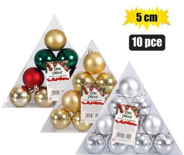 Gadgetgyz Xmas tree decor balls 10pc 5cm Pyramid Ornamental Bells for  Indoor Use