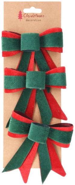 Excellent Houseware 3 Velvet Bows Stick On for  Indoor Use