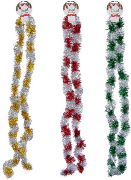 Xmas Décor Xmas Garland Tinsel 8cm x 2m Two Tone Garlands for  Indoor Use