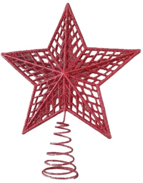 XelB Sillver Glitter Star Christmas Tree Topper Topper Ornaments for  Indoor Use, Outdoor Use