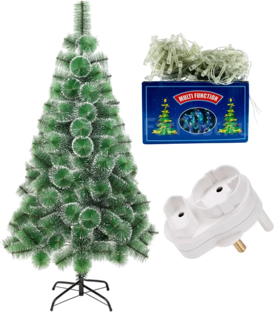 SpSp 2.1M Artificial Snowy Christmas tree Light Weight with free Fairy Lights And Adaptor Artificial Christmas Tree