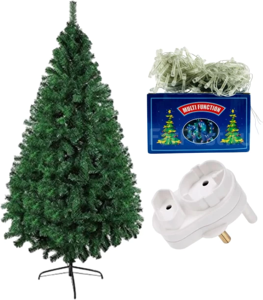 SpSp 2.1M Artificial Christmas tree Light Weight with free Fairy Lights And Adaptor Artificial Christmas Tree