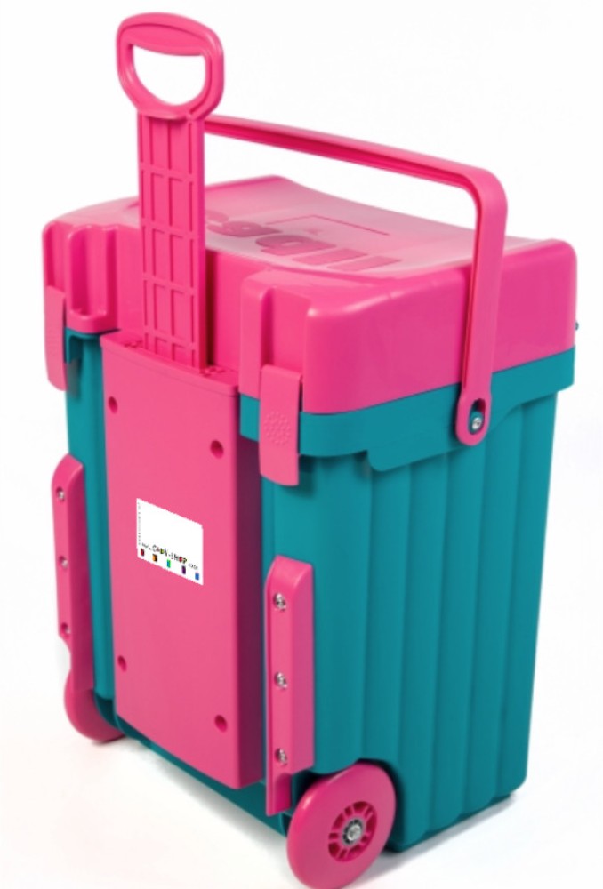 Cadii Aqua Bag with Pink Accents, Handy Dividers Bonus Lunchbox
