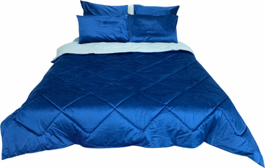 SMTE (210 cm x 240 cm) Shiny Velvet Material Reversible Piece - Main Image