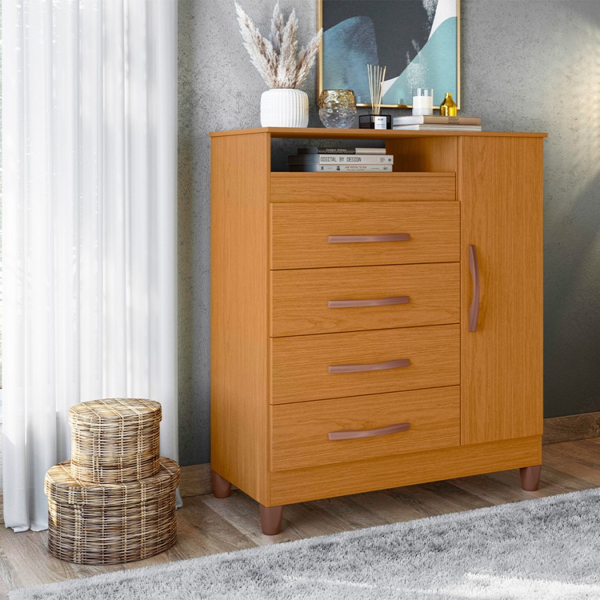Designer Concepts Turquoise Chest of Drawers-Cinnamon Engineered