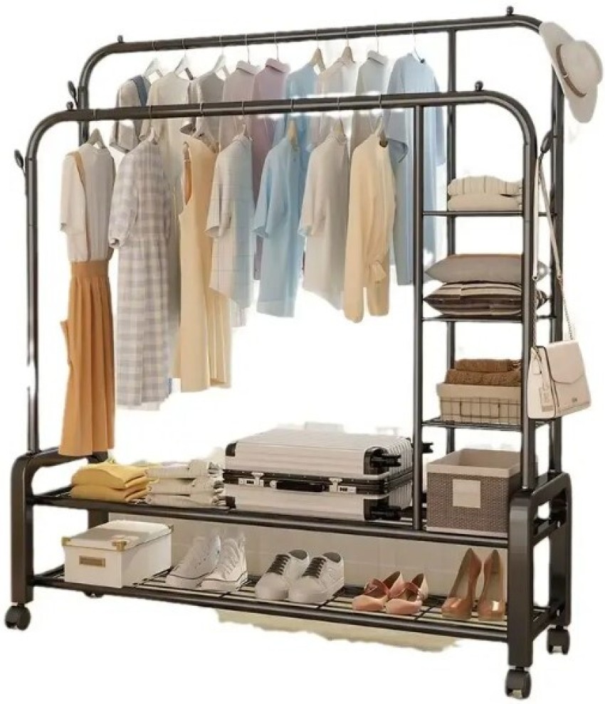 clo Boutique Metal Cloth Hanger Floor Garment Rack Heavy Duty Rail