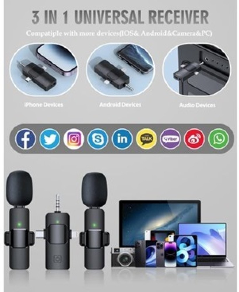 NA in Wireless Microphone for iPhone, Android, Camera, USB-C