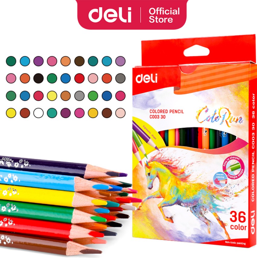 DELI Colored Pencils Pre-sharpened Shaped Colour Pencil Makro