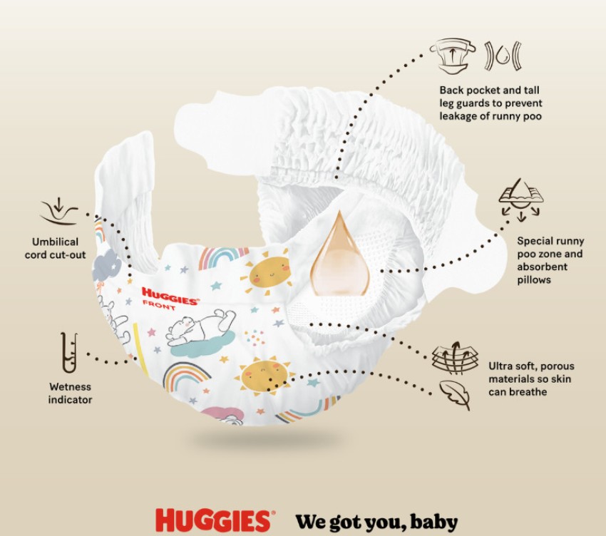 Huggies Extra Care New Baby- Size Tape Diapers Makro