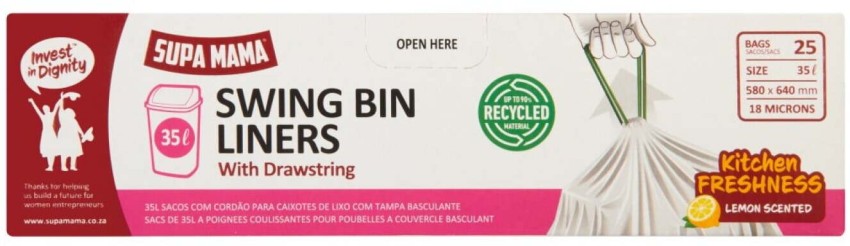 Supa Mama Swing Bin Liners with drawstring 580 x 640 mm Medium 25