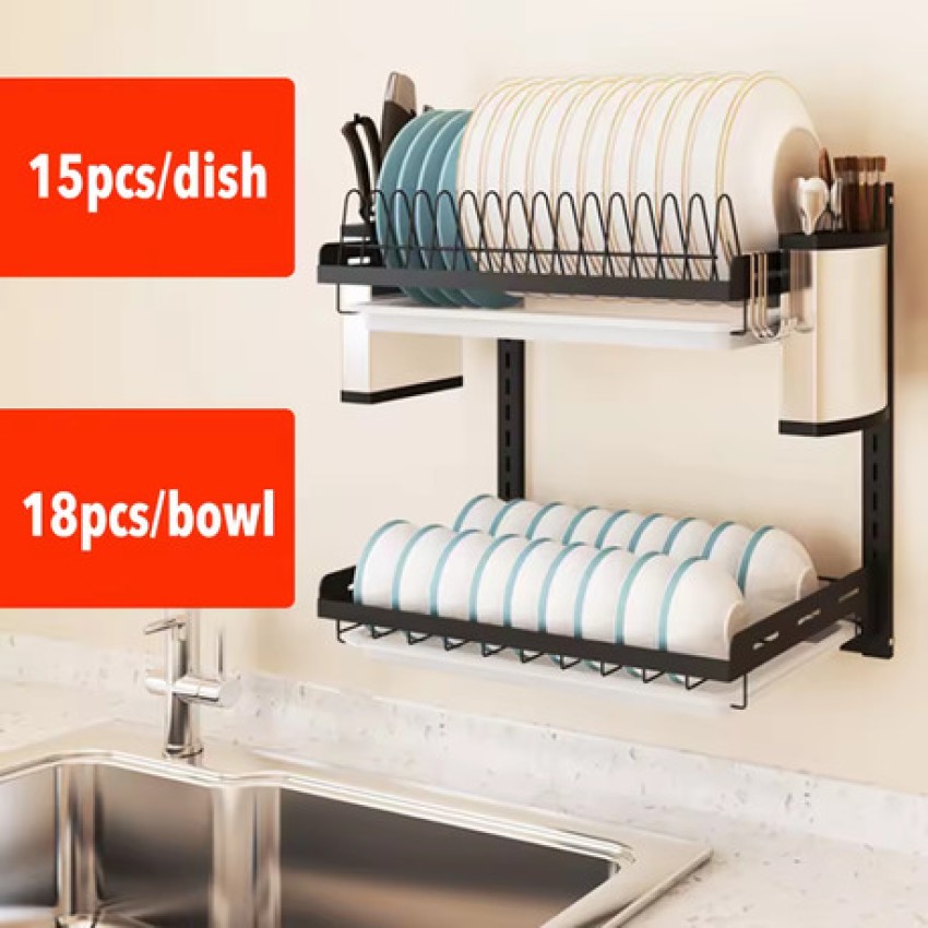 Vitaease Wall-Mounted Dish Rack Kitchen Storage for Plates