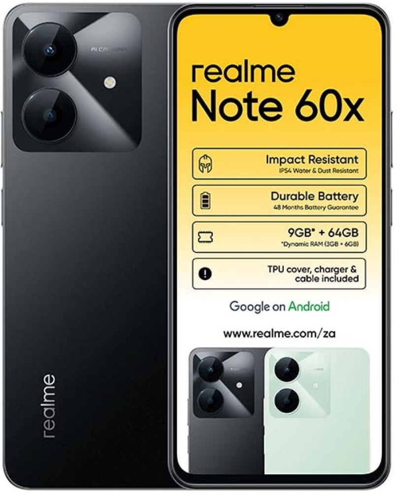 Realme Note 60X 4G Dual Sim 64GB (Black, 64 GB) | Makro
