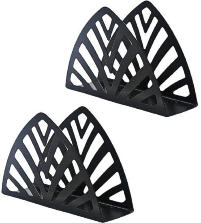 Wobuciko Twinpack Black Metal Napkin Holder Set of Napkin Rings