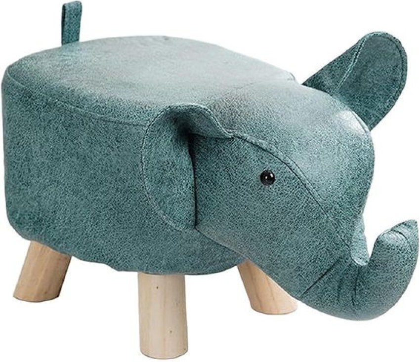 PrimePickSA Elephant Animal Stool – Upholstered, Wooden Legs