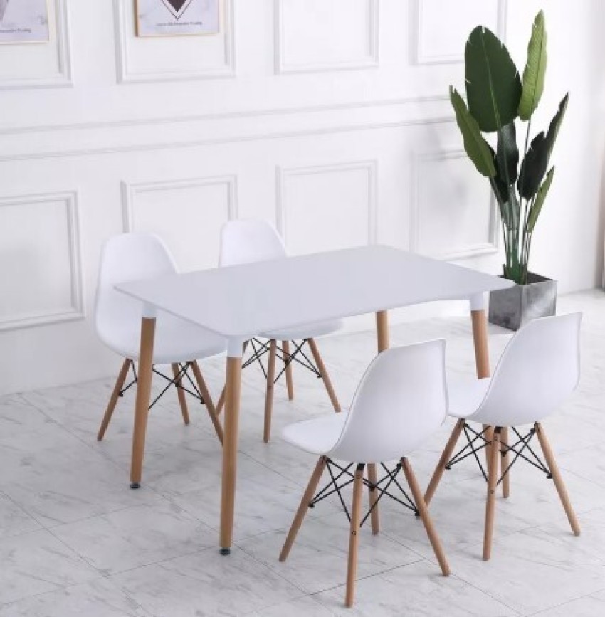 Dining Set Modren Square Table with Chairs Solid Wood Table