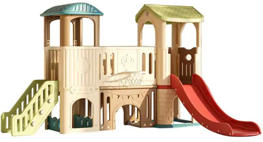 GreenAir MultiColour Indoor-Outdoor Castle-Themed Slide Set Jungle