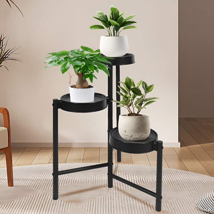 Herqona 3 Tier Foldable Plant Stand Indoor & Outdoor with