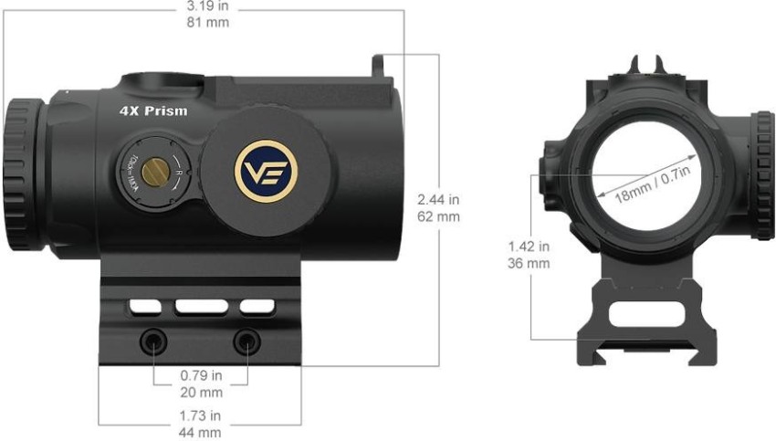Vector Optics Paragon 4X 24 Micro Prism Scope Rifle Scope | Makro
