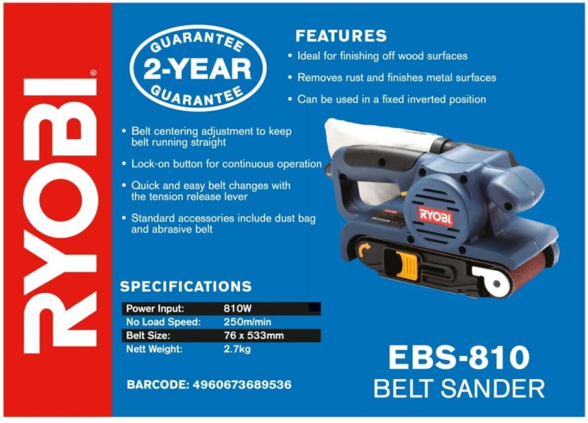 Ryobi EBS-810 800W 187 m Belt Sander Makro