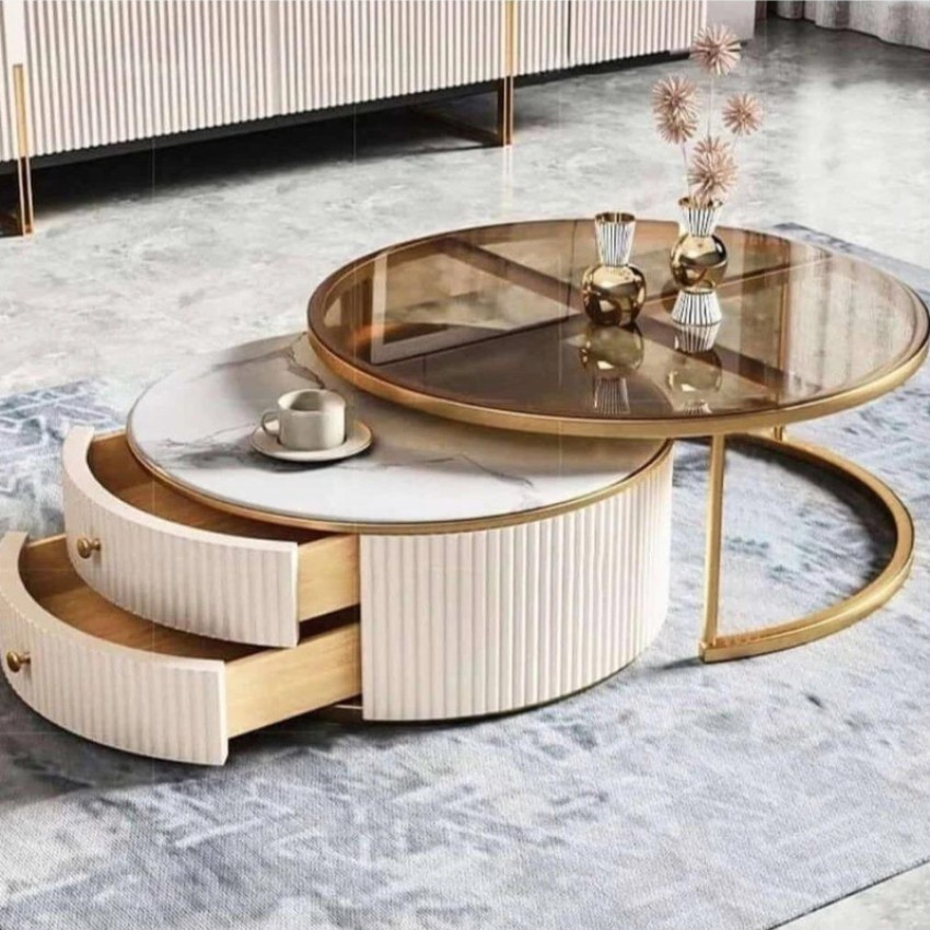 GOF Furniture Amina Coffee Table Synthetic Fiber Side Table Makro