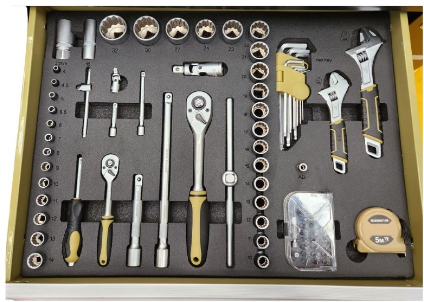 KenGuy KeGuy Khaki Tool trolley complete Toolkit 155 piece Socket