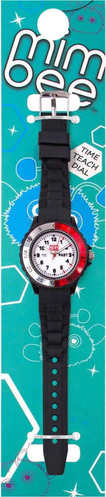 Mimbee Black Time Teach Watch Easy To Learn Time Face Analog