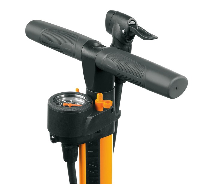 SKS Bicycle Floor Pump Multivalve for Multi-use AIRWORX 10.0 Orange