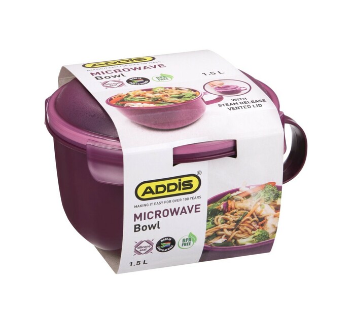 Addis 1l Microwave Bowl Plastic Food Storage Plastic Food Storage Plastic Food Storage