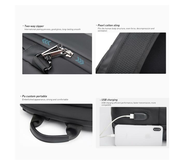 ArcticHunter Nereus MultiFunctional Hardcover Laptop Bag and Backpack