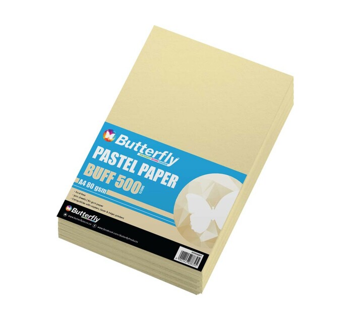 Butterfly A4 Pastel Paper Ream 500 Sheets Buff Makro