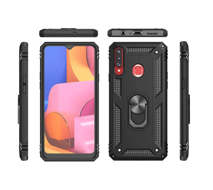 Shockproof Armor Stand Case for Samsung Galaxy A20 & A30 - Black
