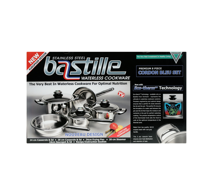 Bastille 8-Piece Cordon Bleu Stainless Steel Cookware Set 