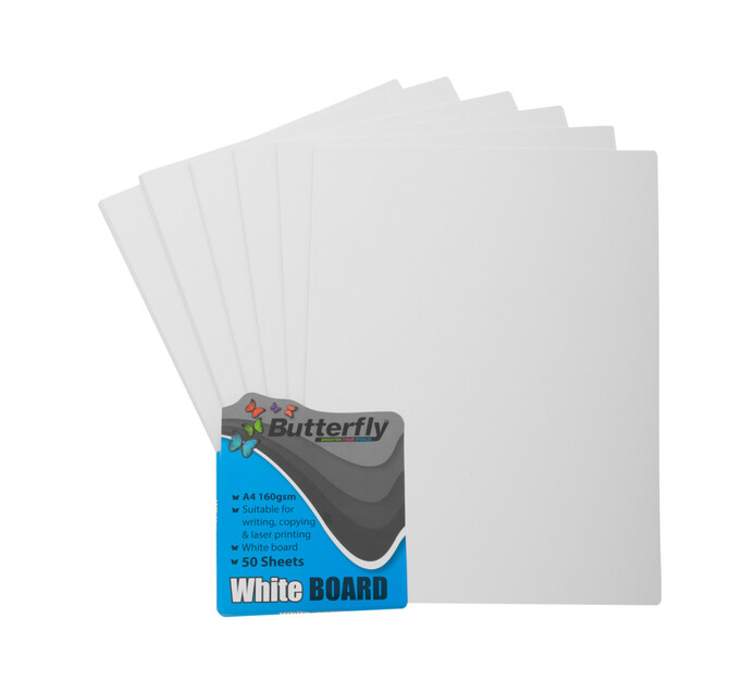 Butterfly A4 Board White 50 Sheet Specialised Paper Specialised