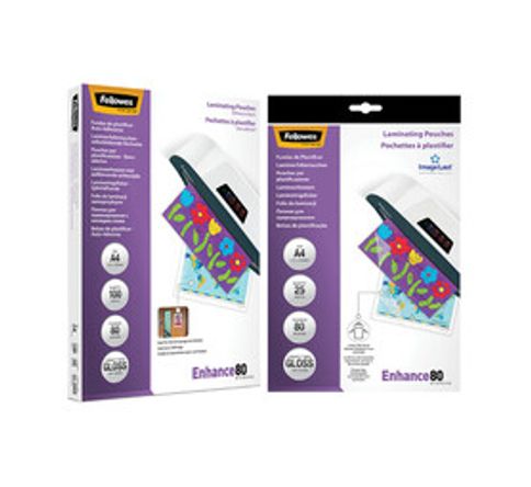 Fellowes A4 80 Micron ImageLast Laminating Pouches 125-Pack 